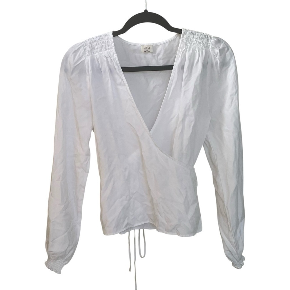 ARITZIA Wilfred White Wrap Blouse XS